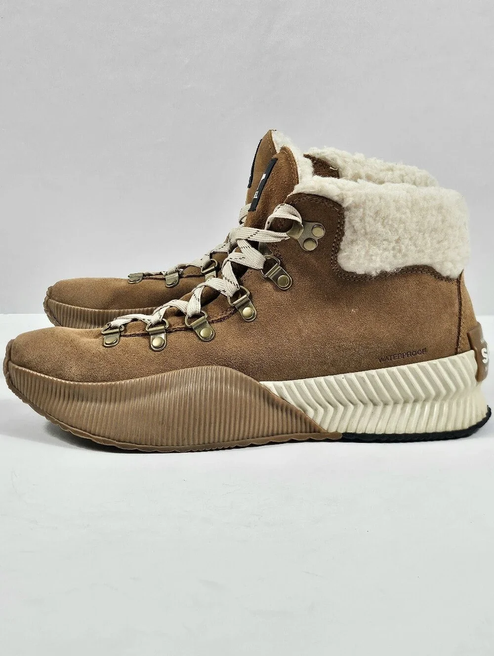 Sorel Out N' About III Conquest Waterproof Suede Faux Fur Lace Up Winter Boot